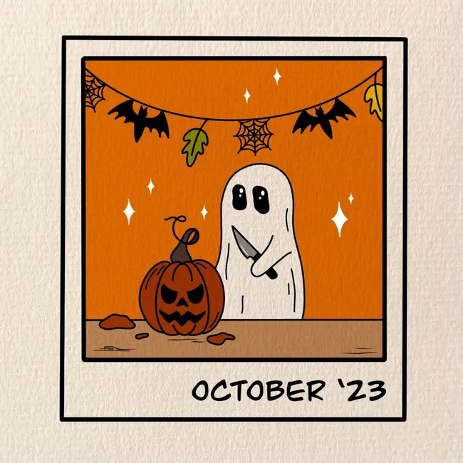 •Ghost carving his pumpkin•














